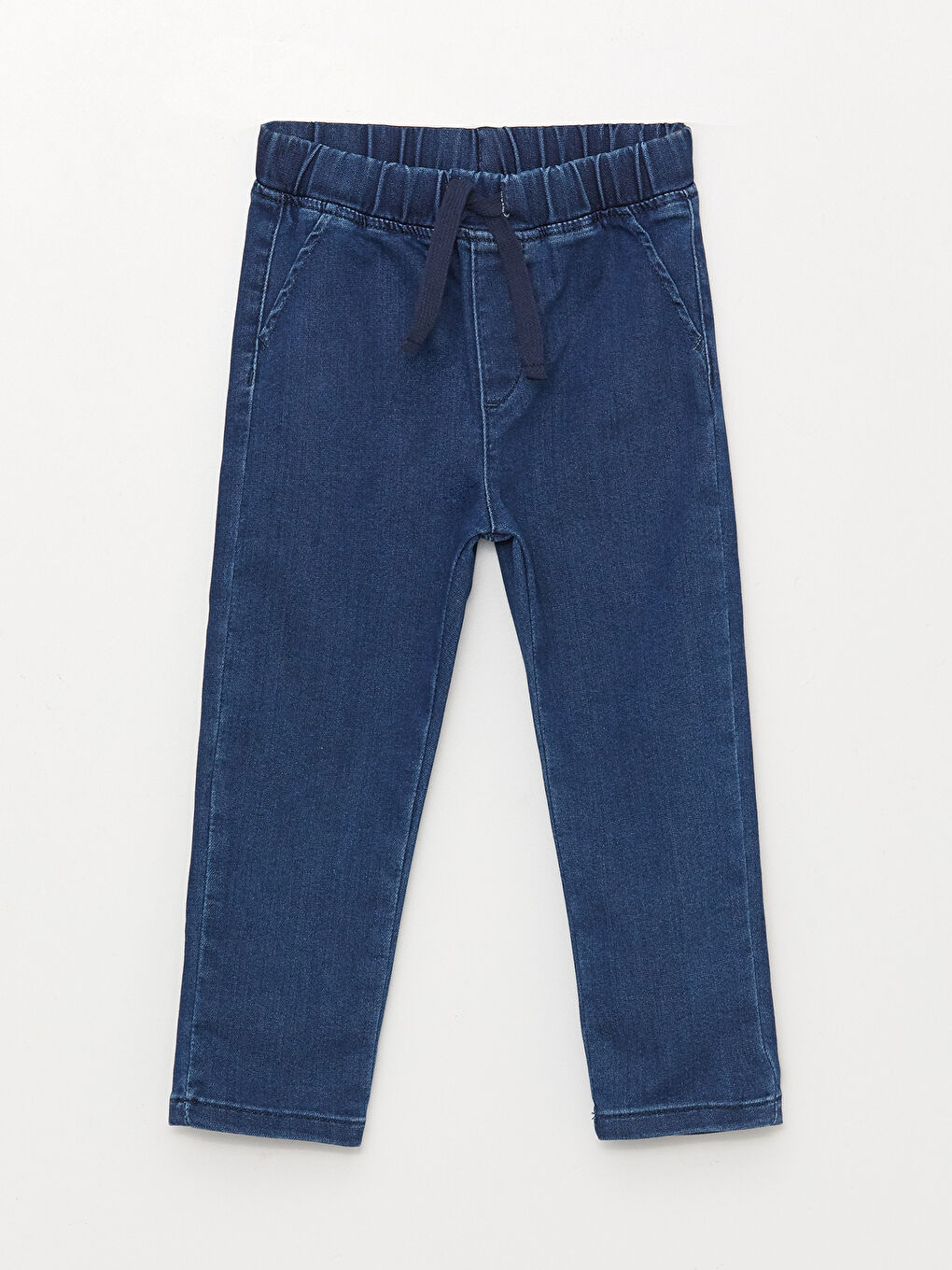 Mavi Kapüşonlu Uzun Kollu Ekose Desenli Erkek Bebek Gömlek ve Jean Pantolon 2'li Takım-2