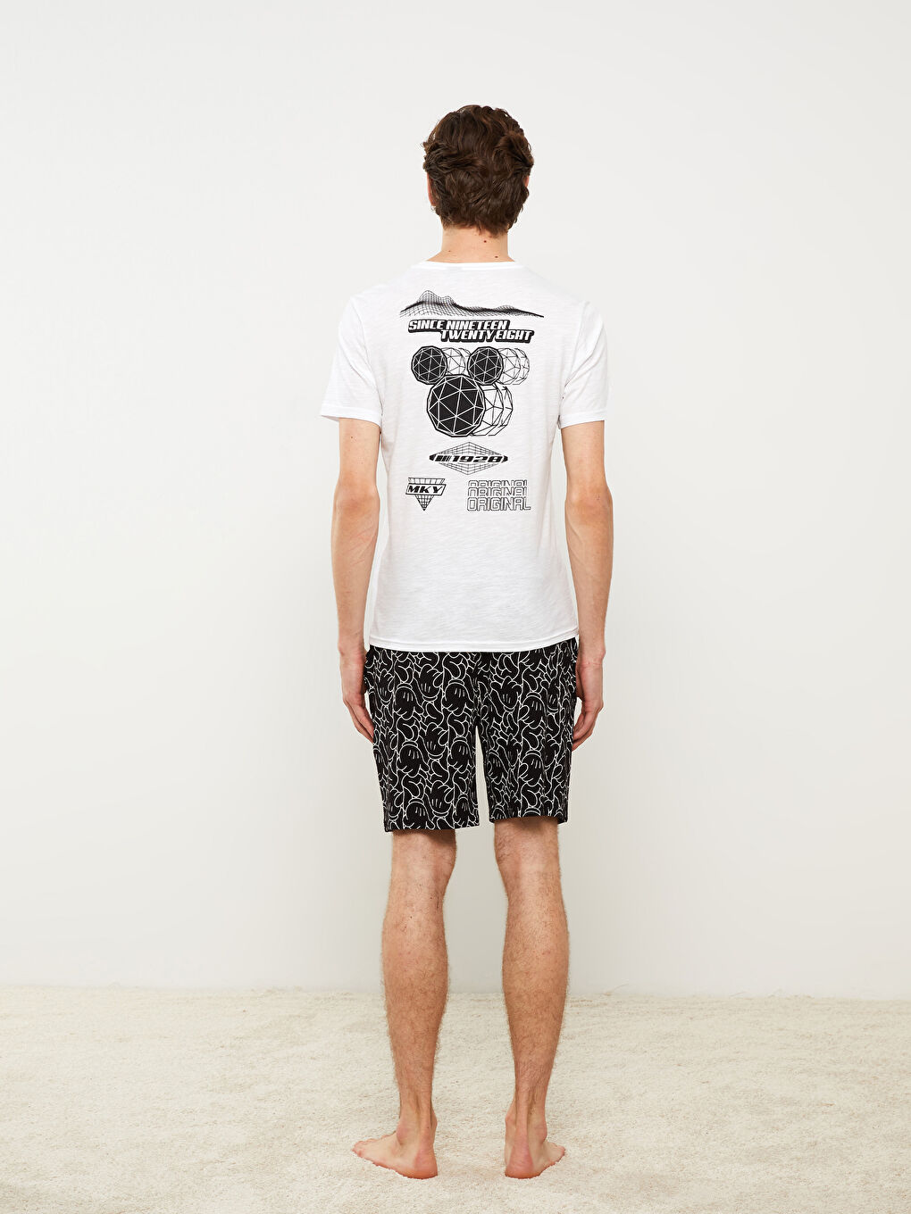 طقم بيجامة قصير عادي للرجال-3