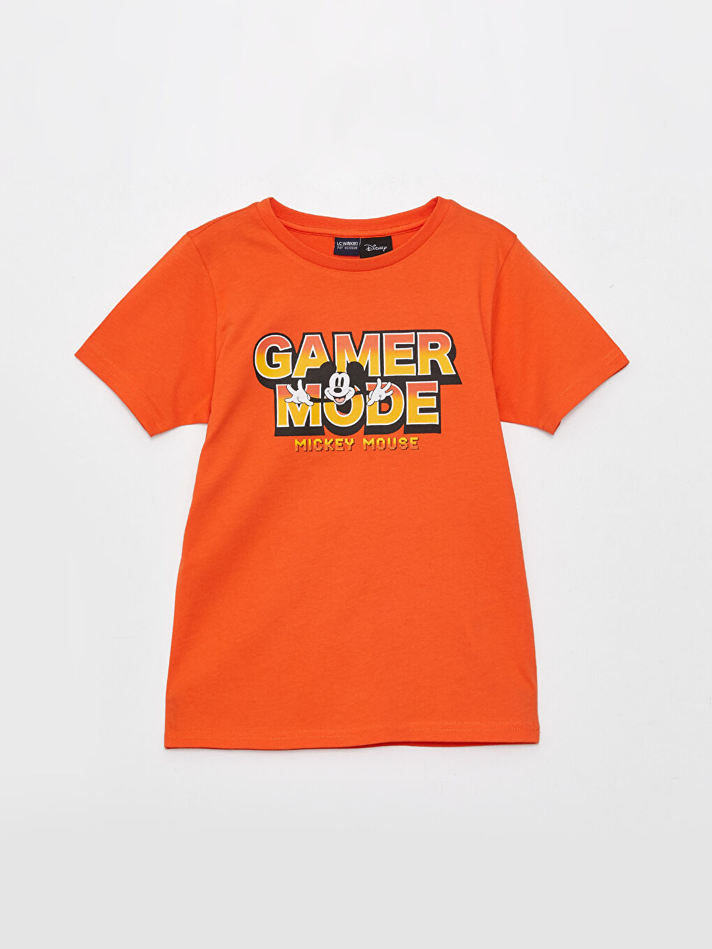 طقم بيجامة قصيرة للأولاد مطبوع ميكي ماوس بياقة دائرية وكم قصير-1