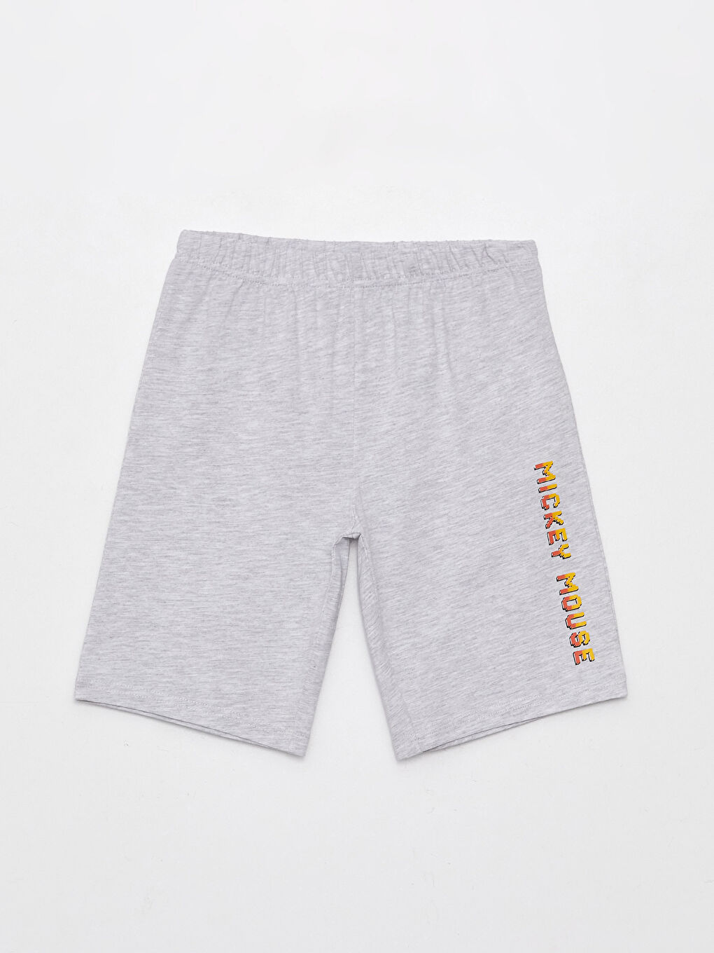 طقم بيجامة قصيرة للأولاد مطبوع ميكي ماوس بياقة دائرية وكم قصير-2