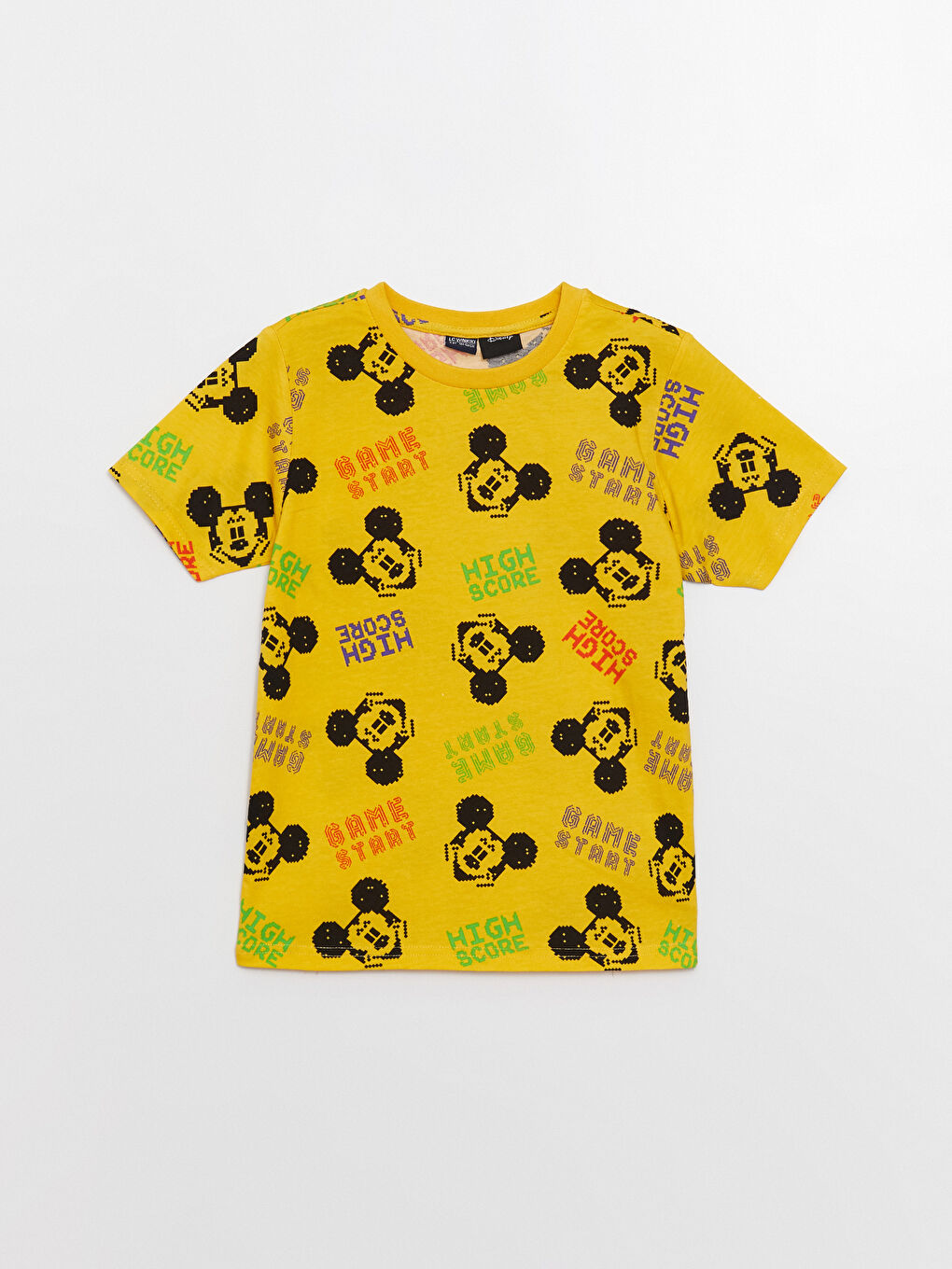 Ensemble pyjama court pour garçon à manches courtes imprimé Mickey Mouse col rond-1