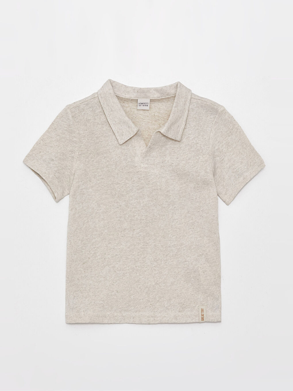 Polo Neck Basic Short Sleeve Boys' T-Shirt -S37443Z4-FWZ