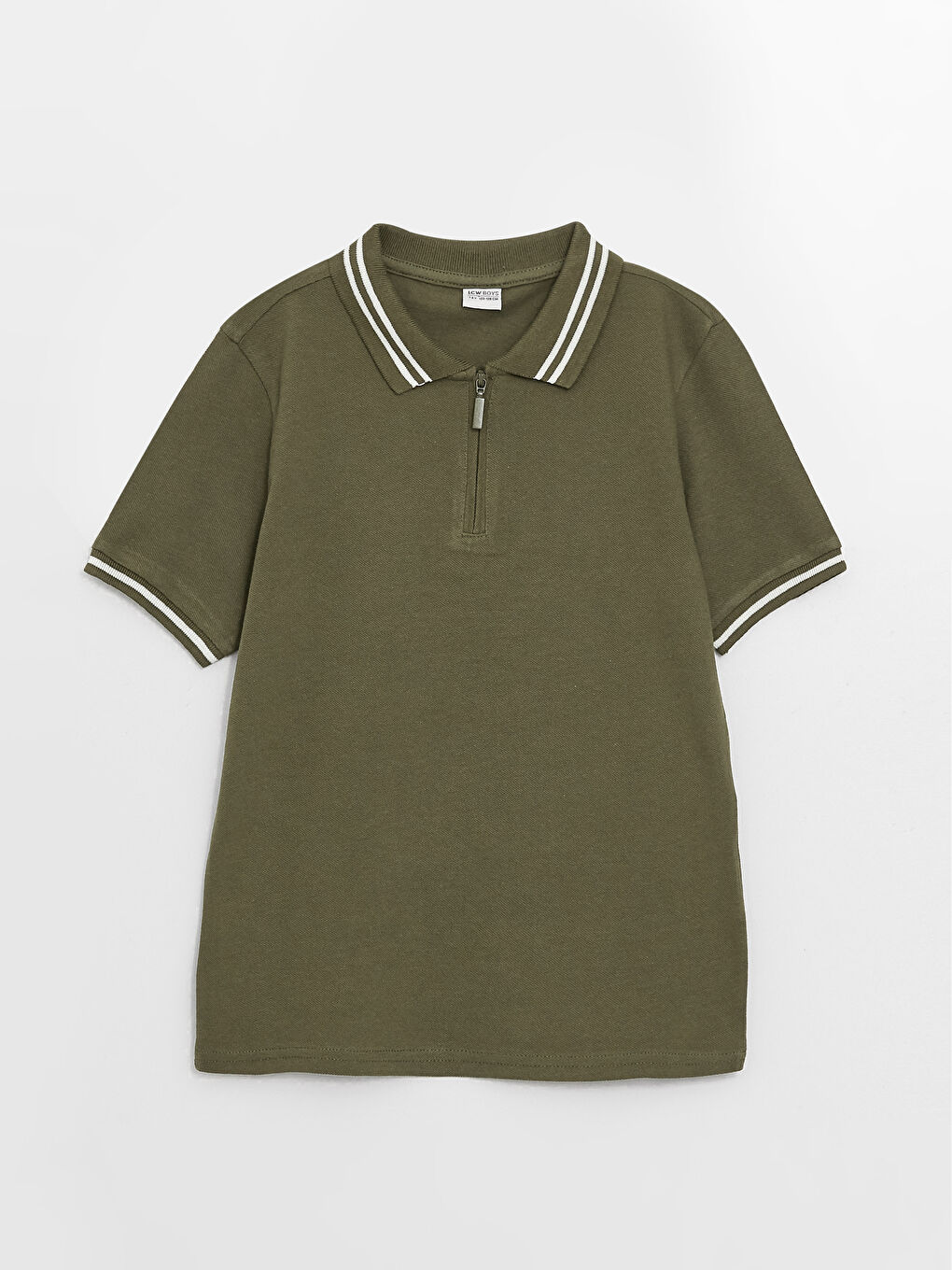 Tricou Polo Guler Înalt Simplu Mânecă Scurtă pentru Băieți-1