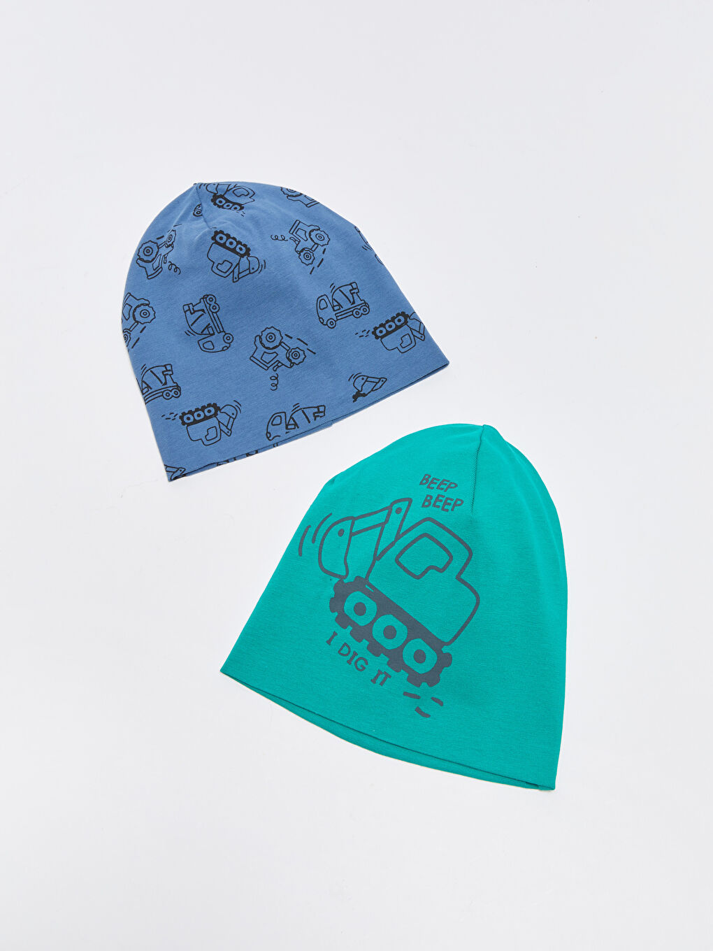 Yeşil Baskılı Erkek Bebek Bere 2'li