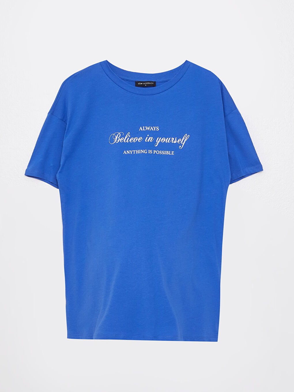 Crew Neck Printed Short Sleeve Cotton Maternity T-shirt-5