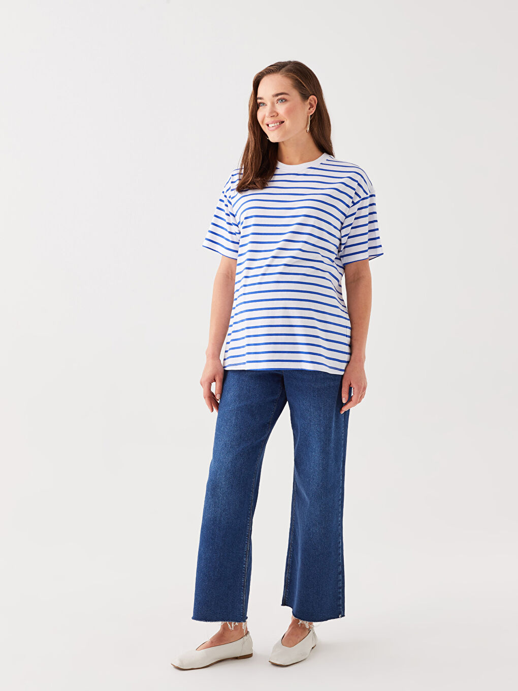 LCWAIKIKI Maternity Crew Neck Striped Short Sleeve Maternity T-Shirt -S37482Z8-LEN