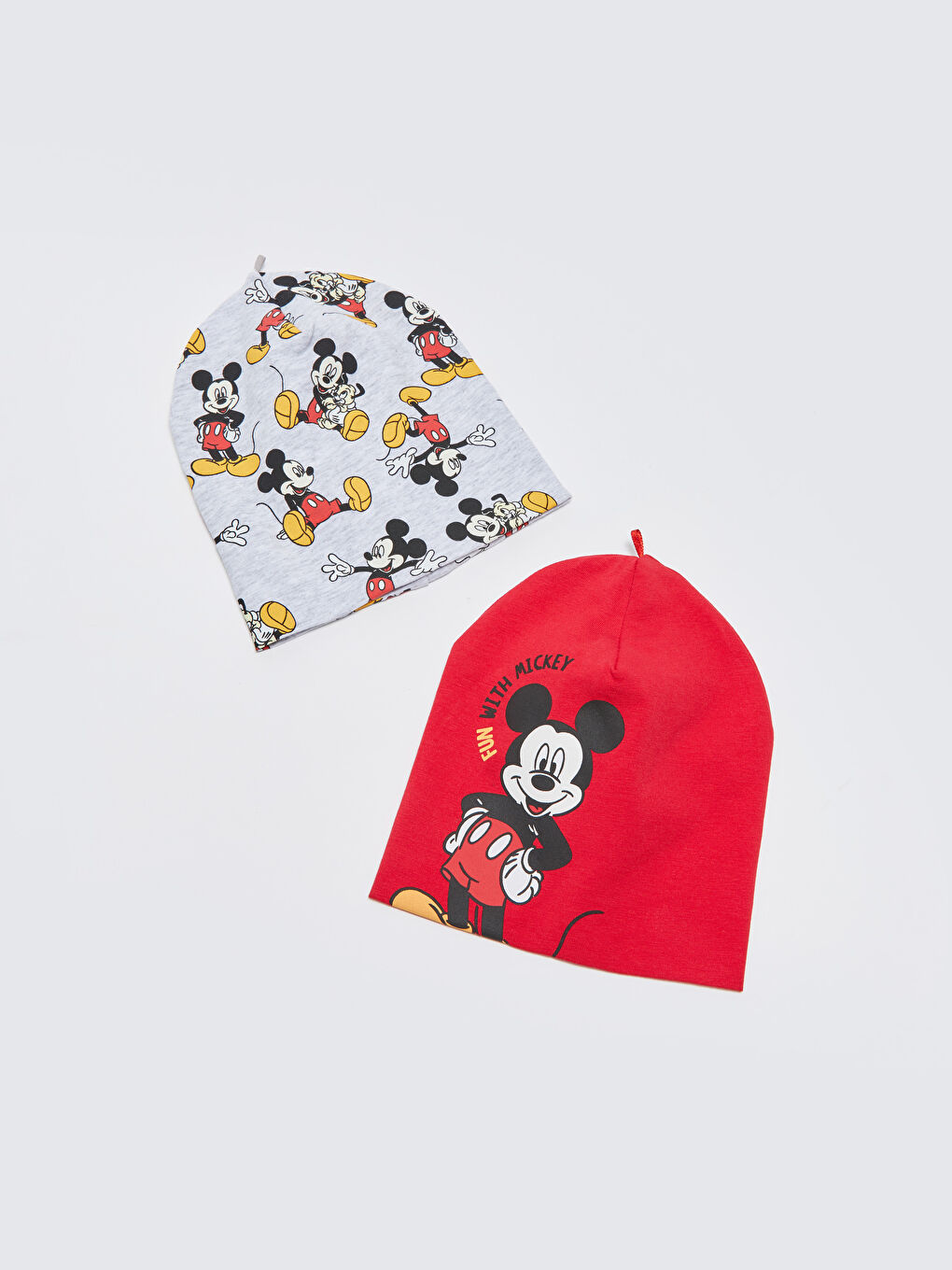 Mickey Mouse Printed Baby Boys' Beanie 2 Pack