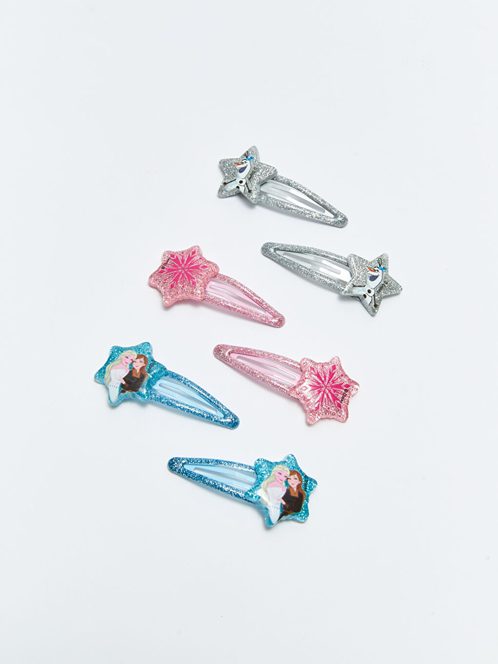 مجموعة مشابك مجوهرات مرخصة Frozen للبنات - 6 قطع-1
