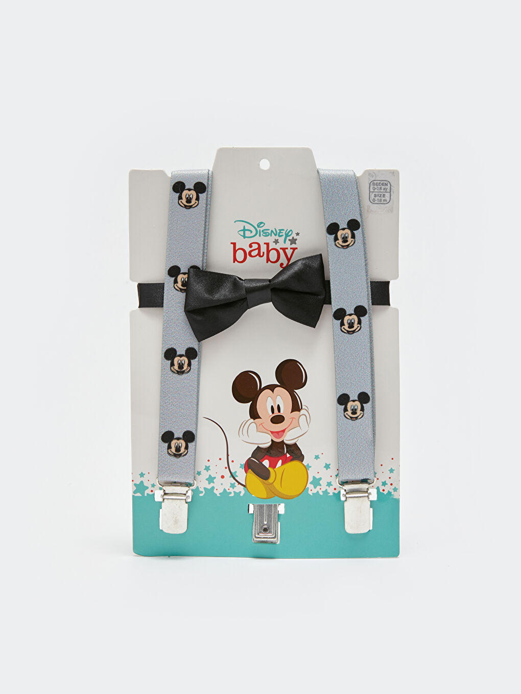 Mickey Mouse Printed Baby Boy Pants Suspenders and Bow Tie -S37561Z1-RQL