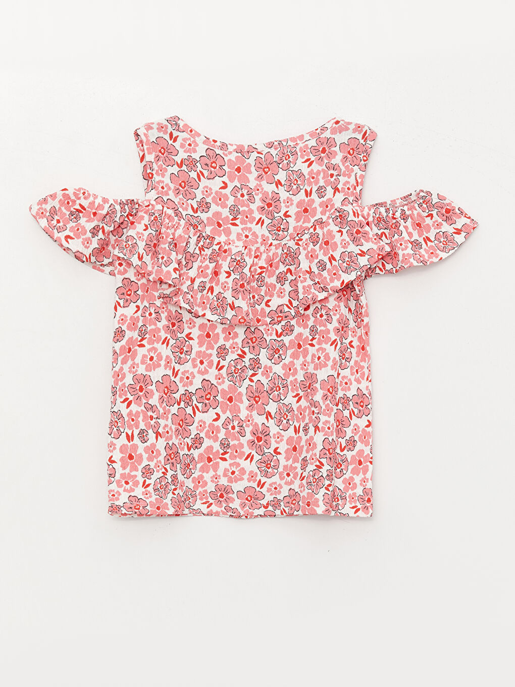 LCW Kids Crew Neck Patterned Short Sleeve Girl T-Shirt -S37563Z4-LRA