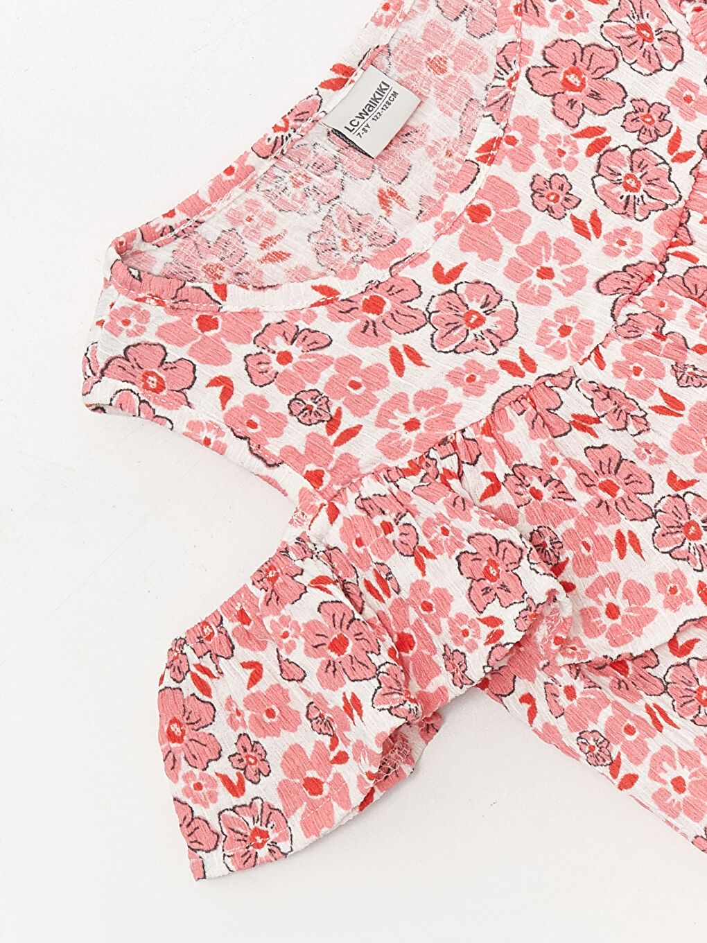 LCW Kids Crew Neck Patterned Short Sleeve Girl T-Shirt -S37563Z4-LRA