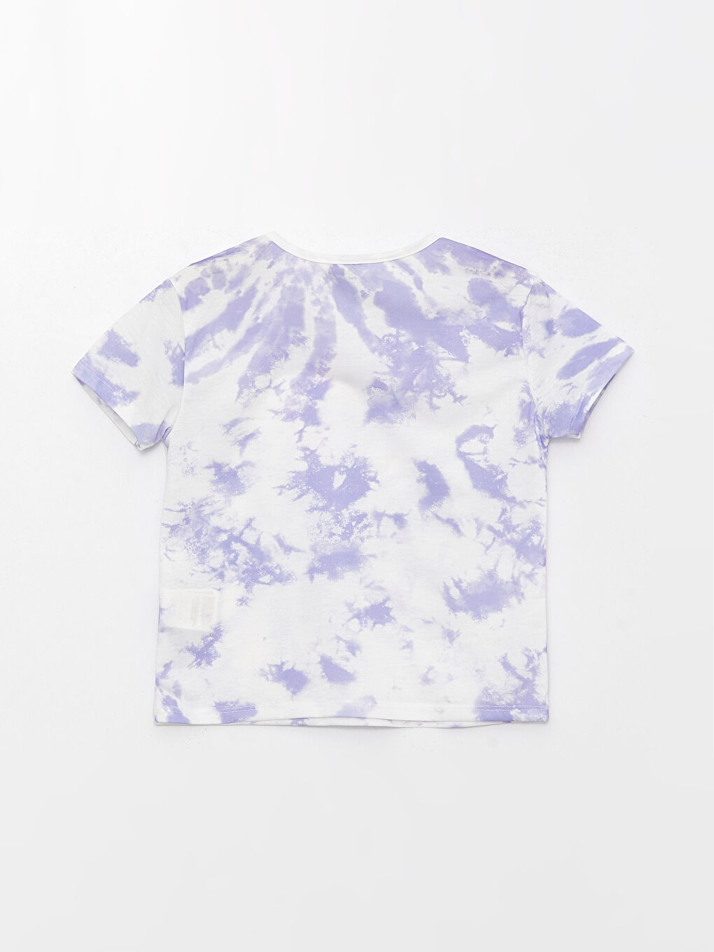 Тениска за момичета с кръгло деколте, двустранни пайети и къс ръкав-6