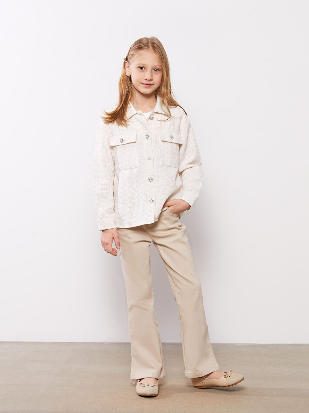 Surchemise à Manches Longues pour Filles-2