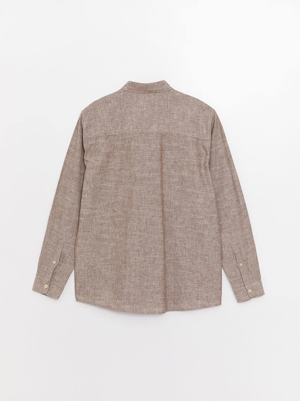 ерлерге арналған зығыр қоспасы стандартты пішім ұзын жең жейде-7