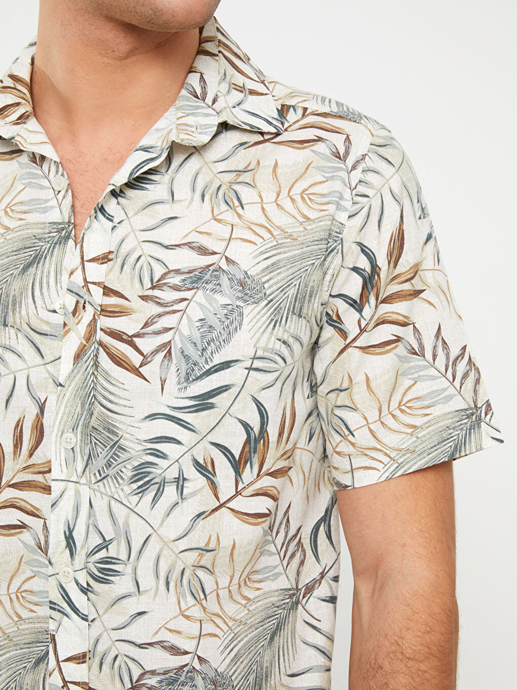 Рубашка Мужская Узорчатая Стандартного Кроя С Коротким Рукавом-3