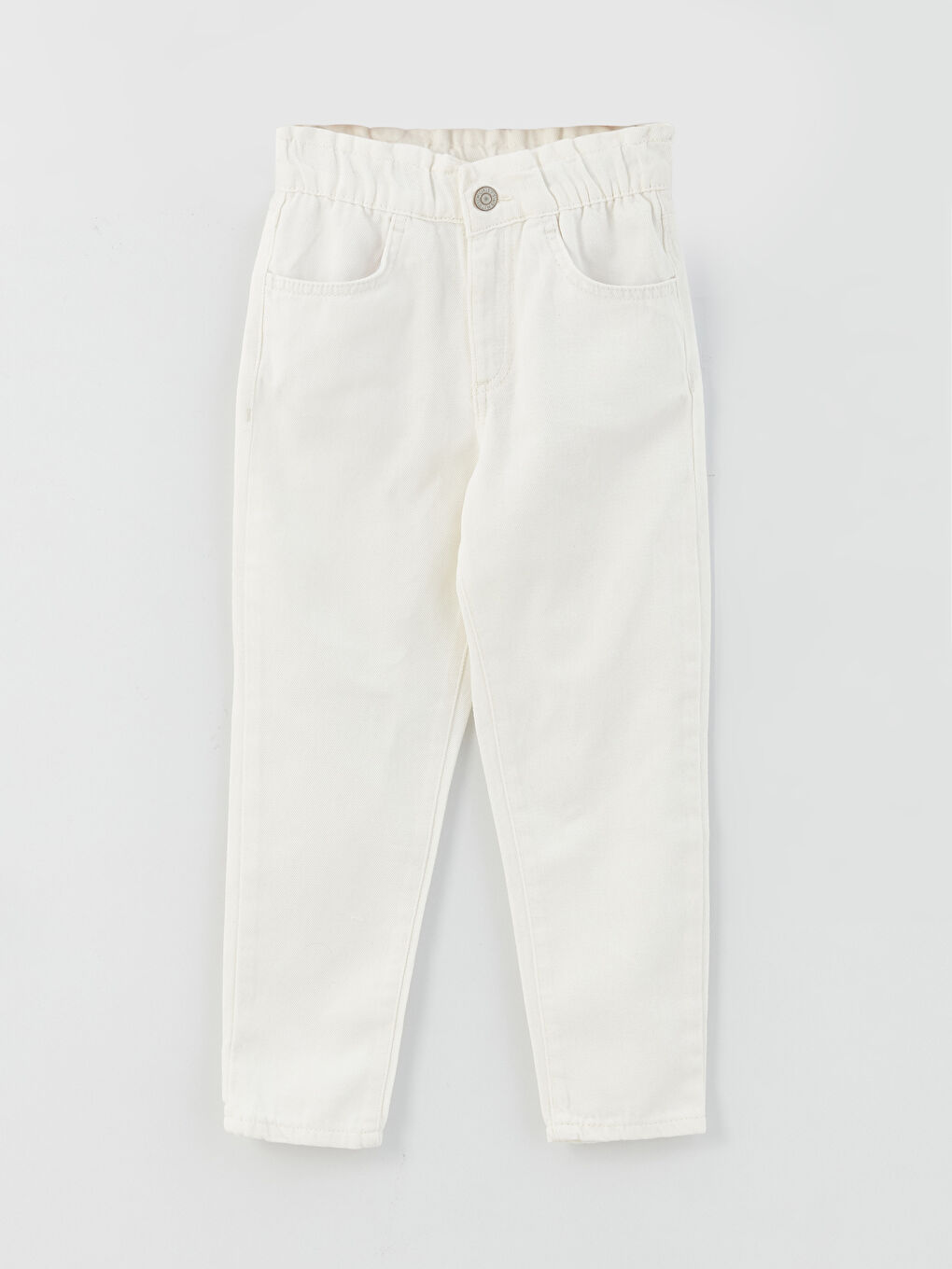 جينز بناتي موم بخصر مطاطي أساسي