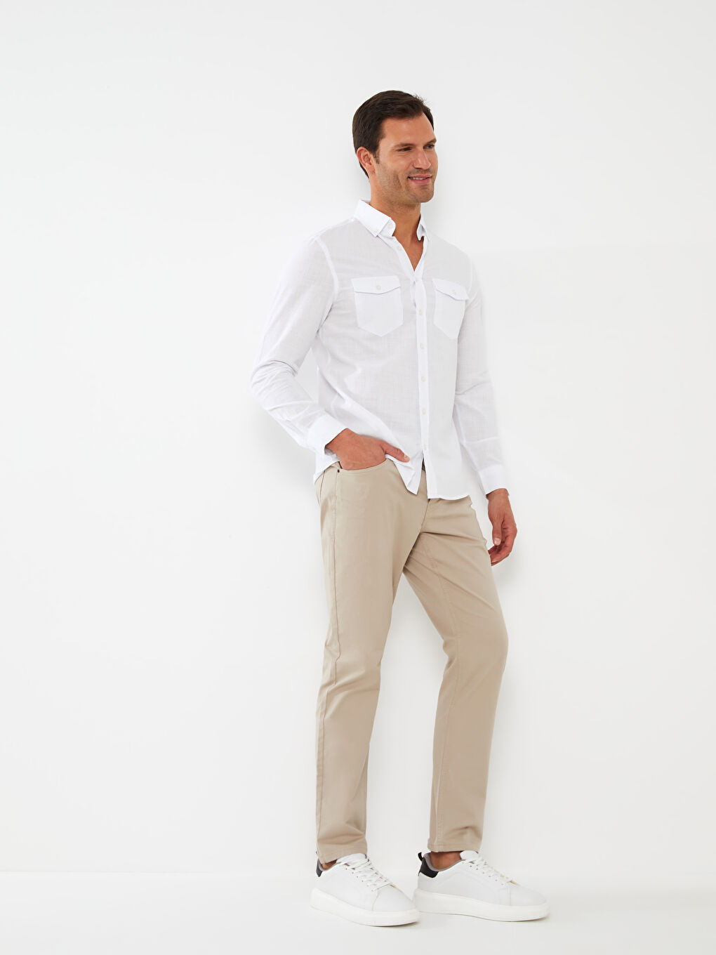 LCWAIKIKI Classic Slim Fit Gabardine Men's Chino Trousers -S37632Z8-S2N