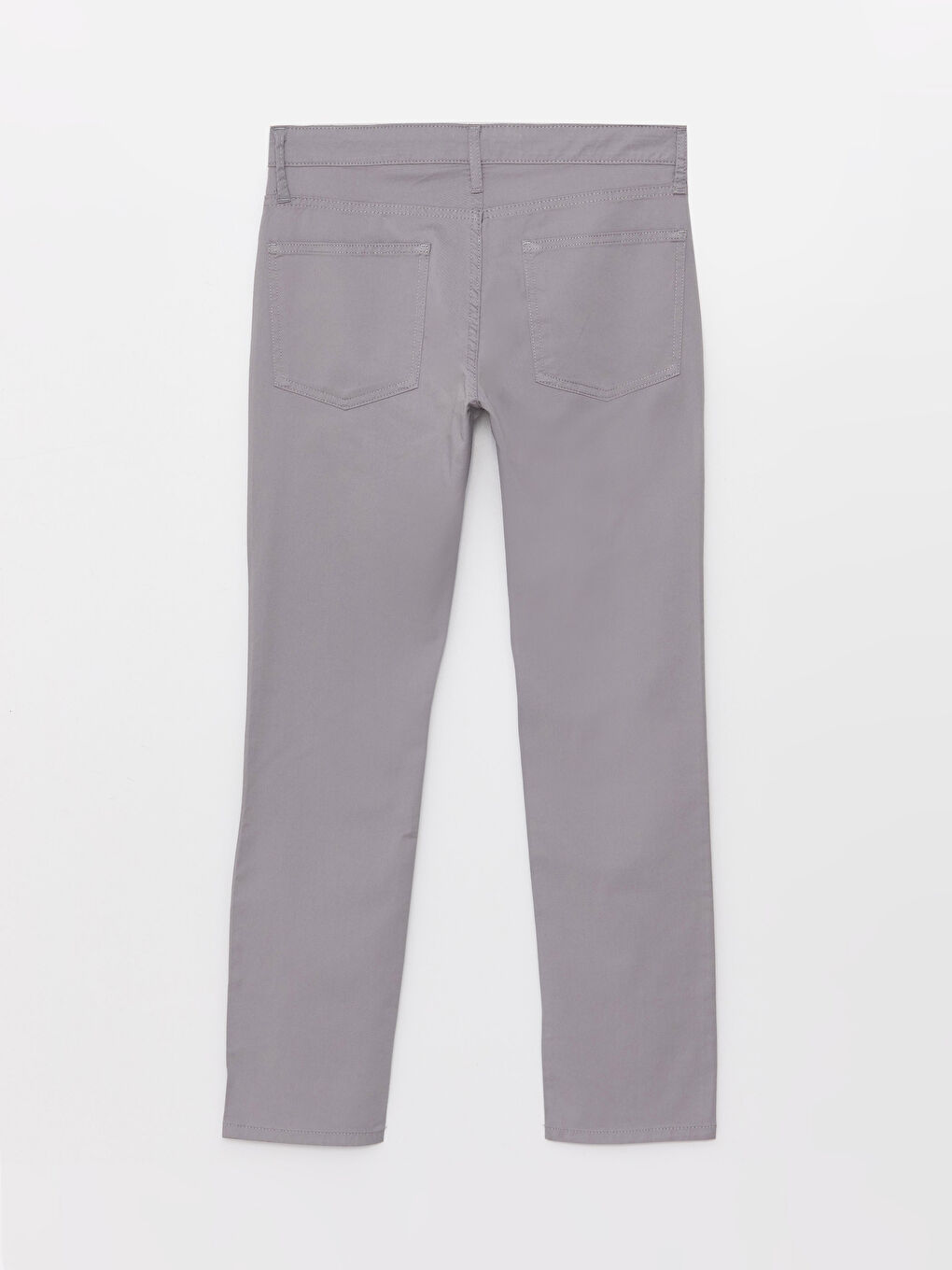 Gri Dar Kalıp Gabardin Erkek Chino Pantolon-6