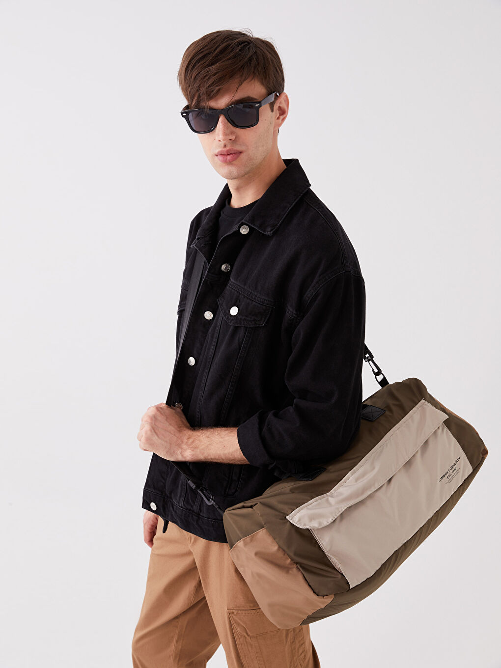 Yeşil Renk Bloklu Erkek Spor Çantası