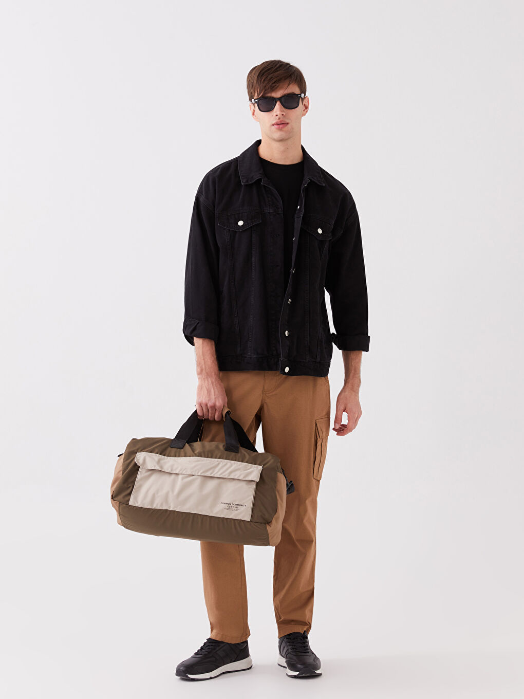 Yeşil Renk Bloklu Erkek Spor Çantası-1