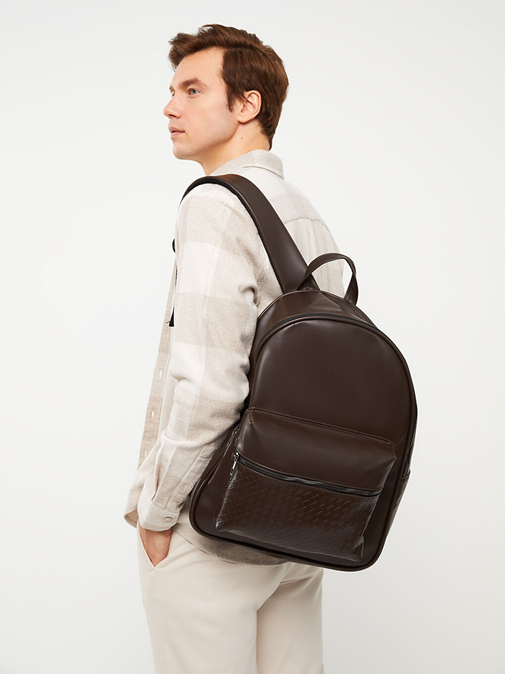 LCW ACCESSORIES حقيبة ظهر جلد صناعي للرجال -S37652Z8-QMP
