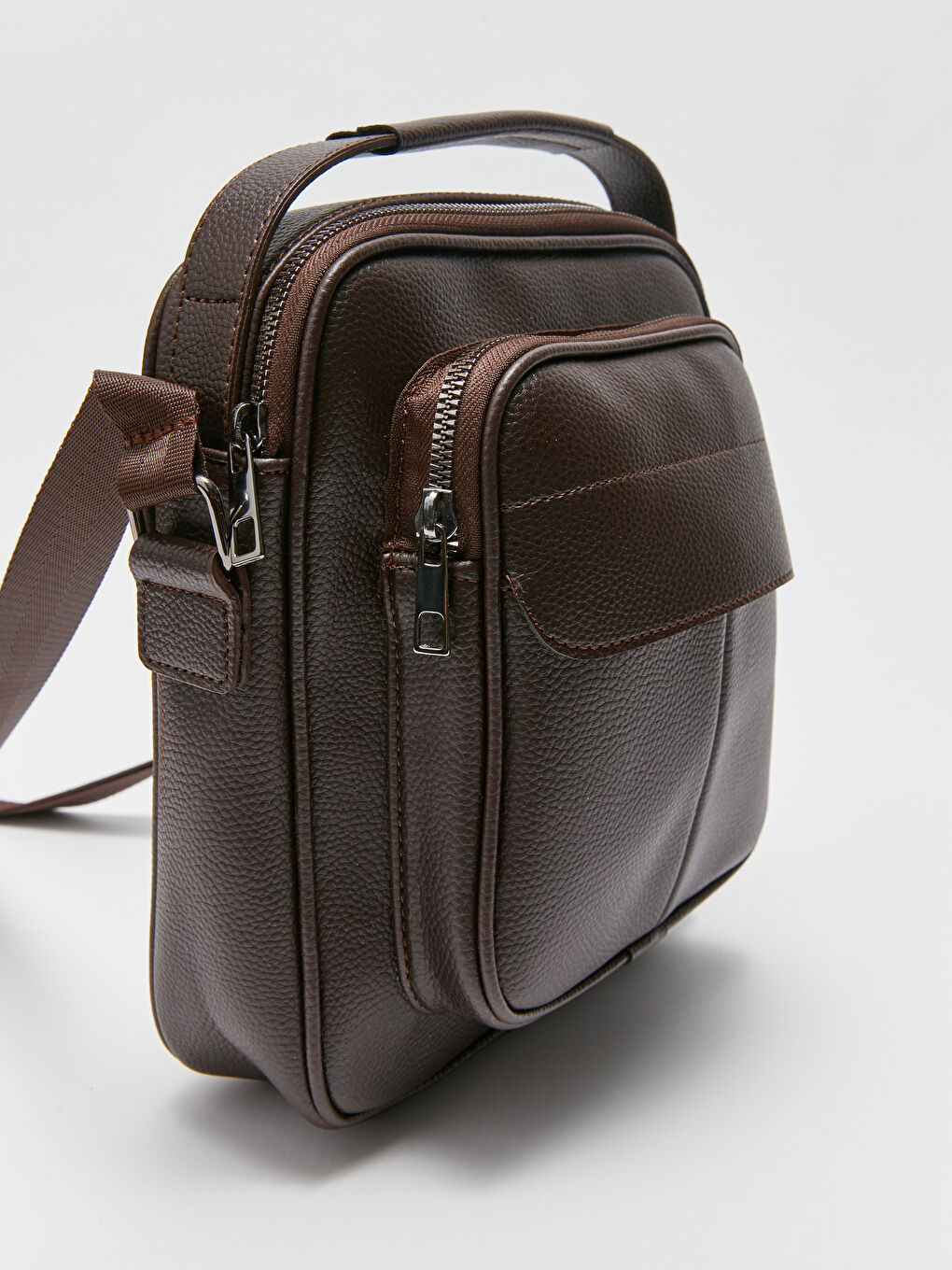 LCW ACCESSORIES Kahverengi Deri Görünümlü Erkek Çapraz Çanta - 5