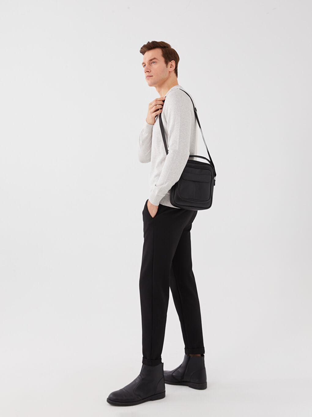 Leather Look Men's Crossbody Bag-1
