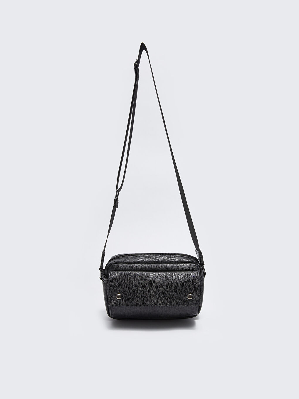 Siyah Deri Görünümlü Erkek Çapraz Çanta-2