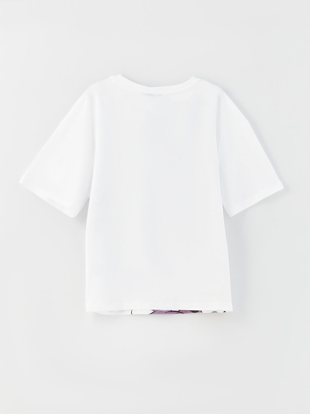 Crew Neck Minnie and Mickey Mouse Printed Short Sleeve Girls T-Shirt-1