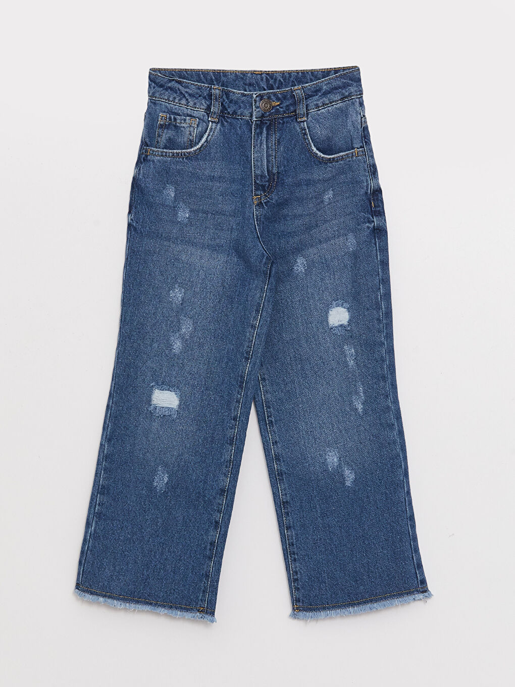 LCW Kids Tear Detailed Bell-Bottoms Girl Denim Trousers -S37717Z4-H45