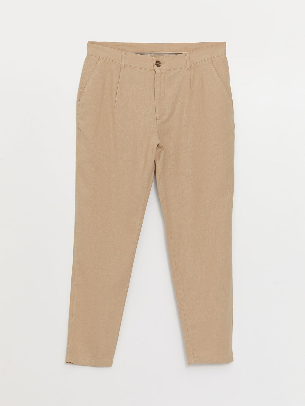 Slim Fit Linen Blended Blended Men's Trousers-5