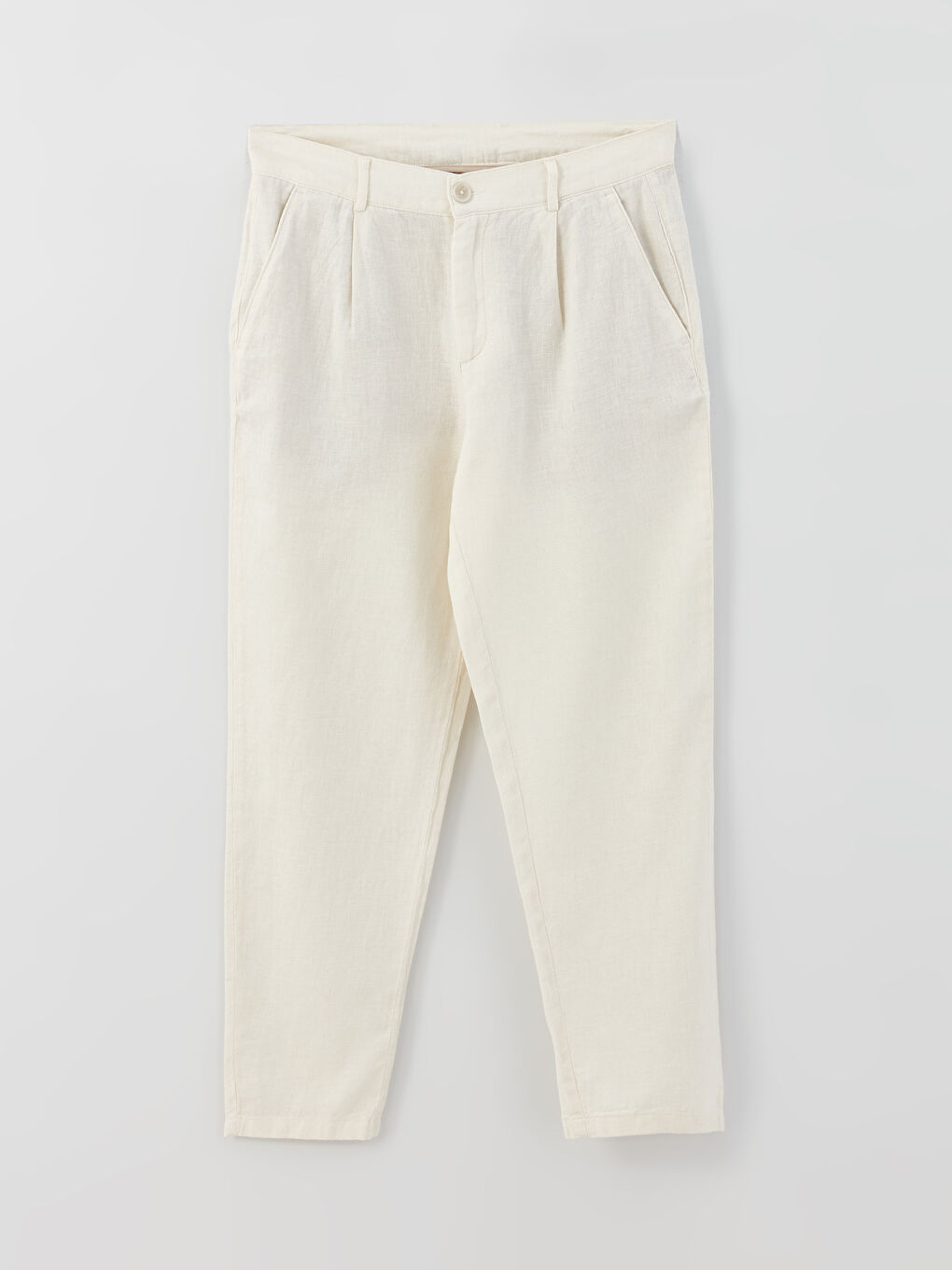 Slim Fit Linen Blended Blended Men's Trousers-5