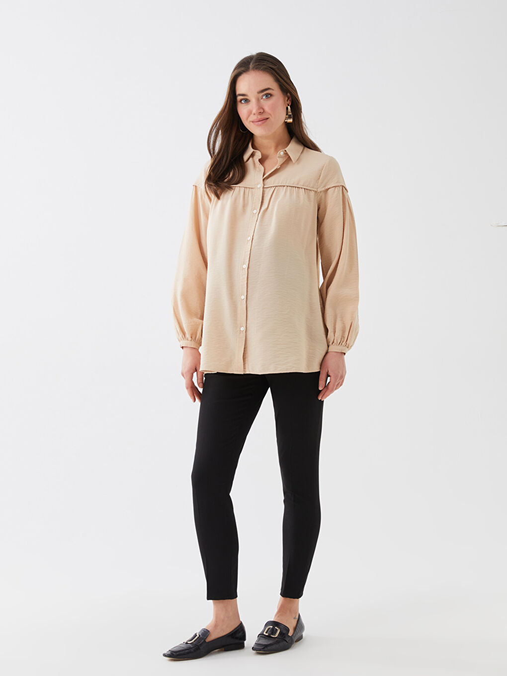 Plain Maternity Shirt Tunic-2