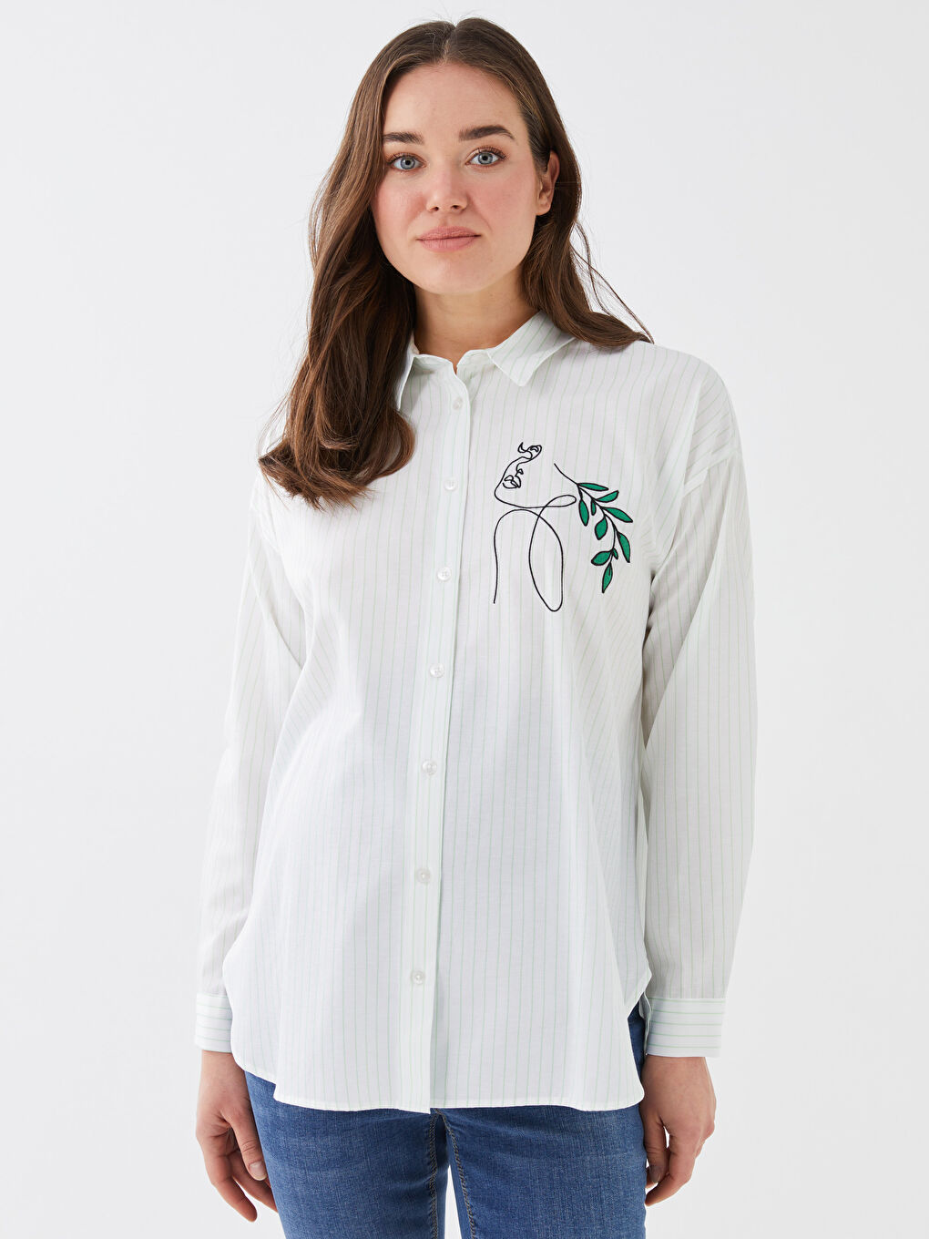 LCWAIKIKI Maternity Baskılı Uzun Kollu Hamile Gömlek -S37742Z8-LFT