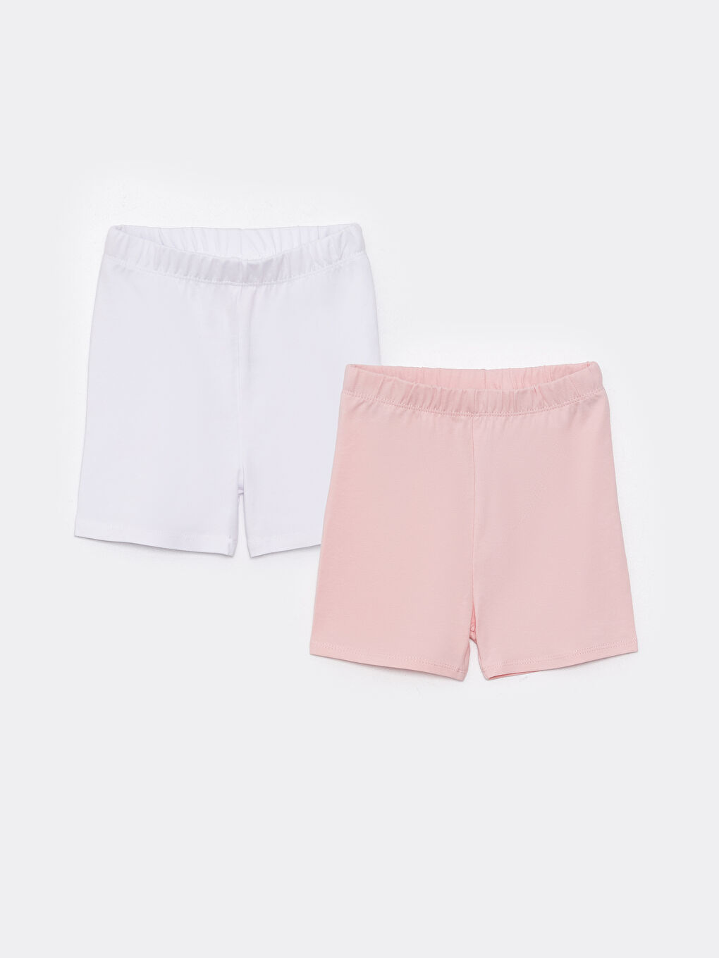 Beyaz Beli Lastikli Kız Bebek Tayt 2'li