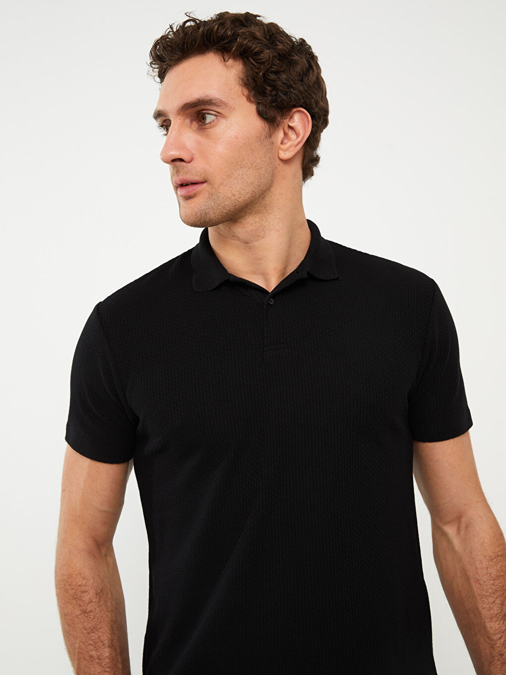 Polo Neck Short Sleeve Men's T-Shirt-1