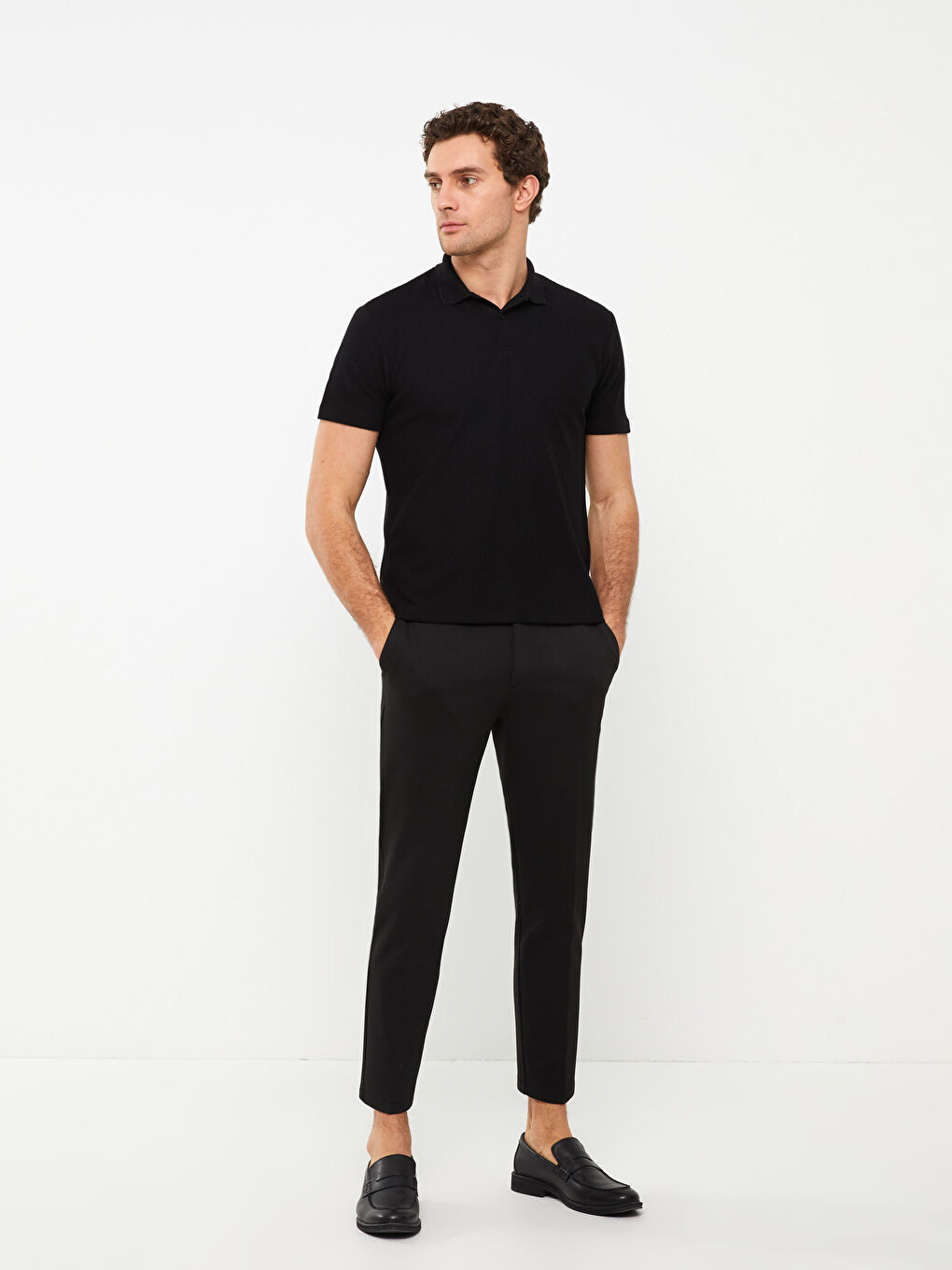 Polo Neck Short Sleeve Men's T-Shirt-2