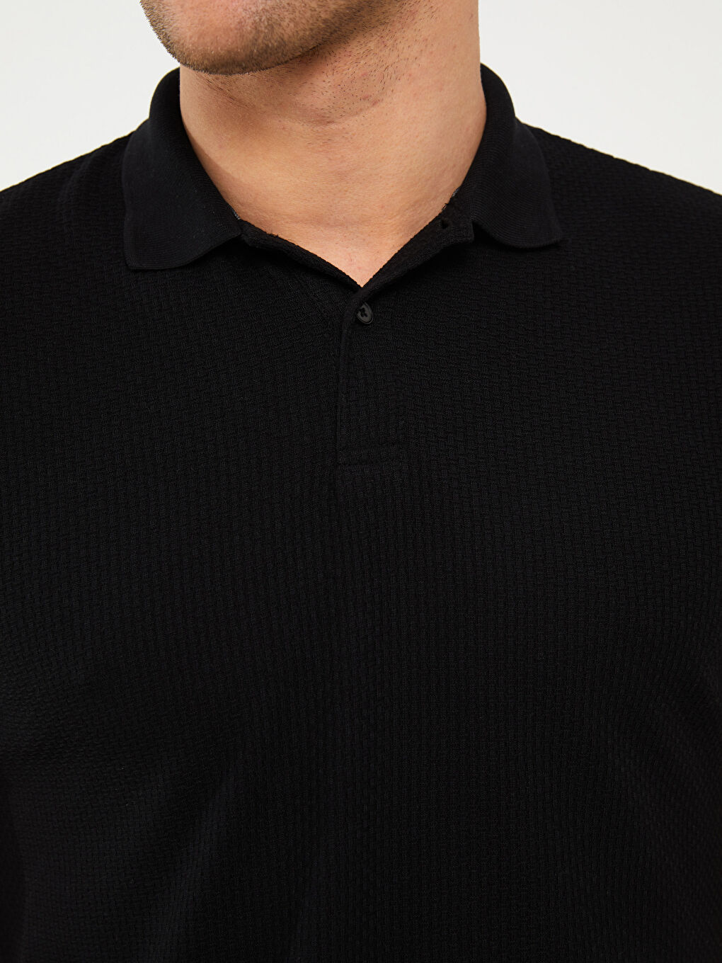 Polo Neck Short Sleeve Men's T-Shirt-3