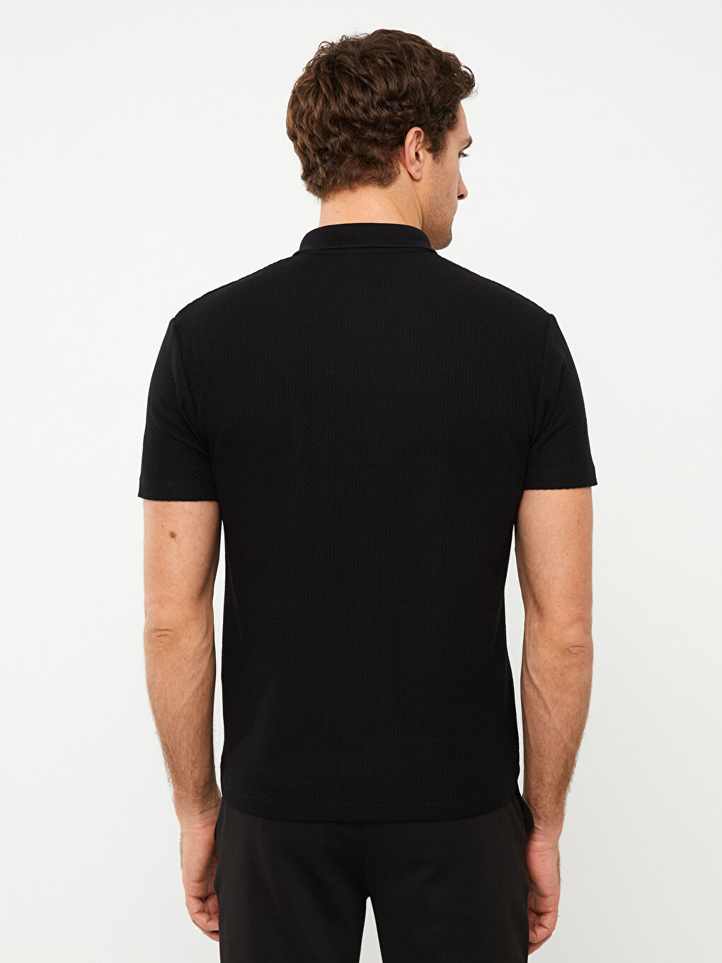 Polo Neck Short Sleeve Men's T-Shirt-4