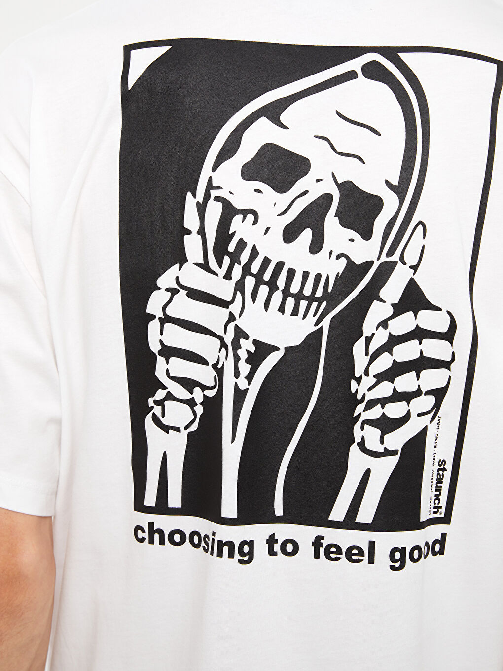 მრგვალი საყელო მოკლე სახელო ნაბეჭდი კომბინირებული ბამბის მამაკაცის მაისური-3