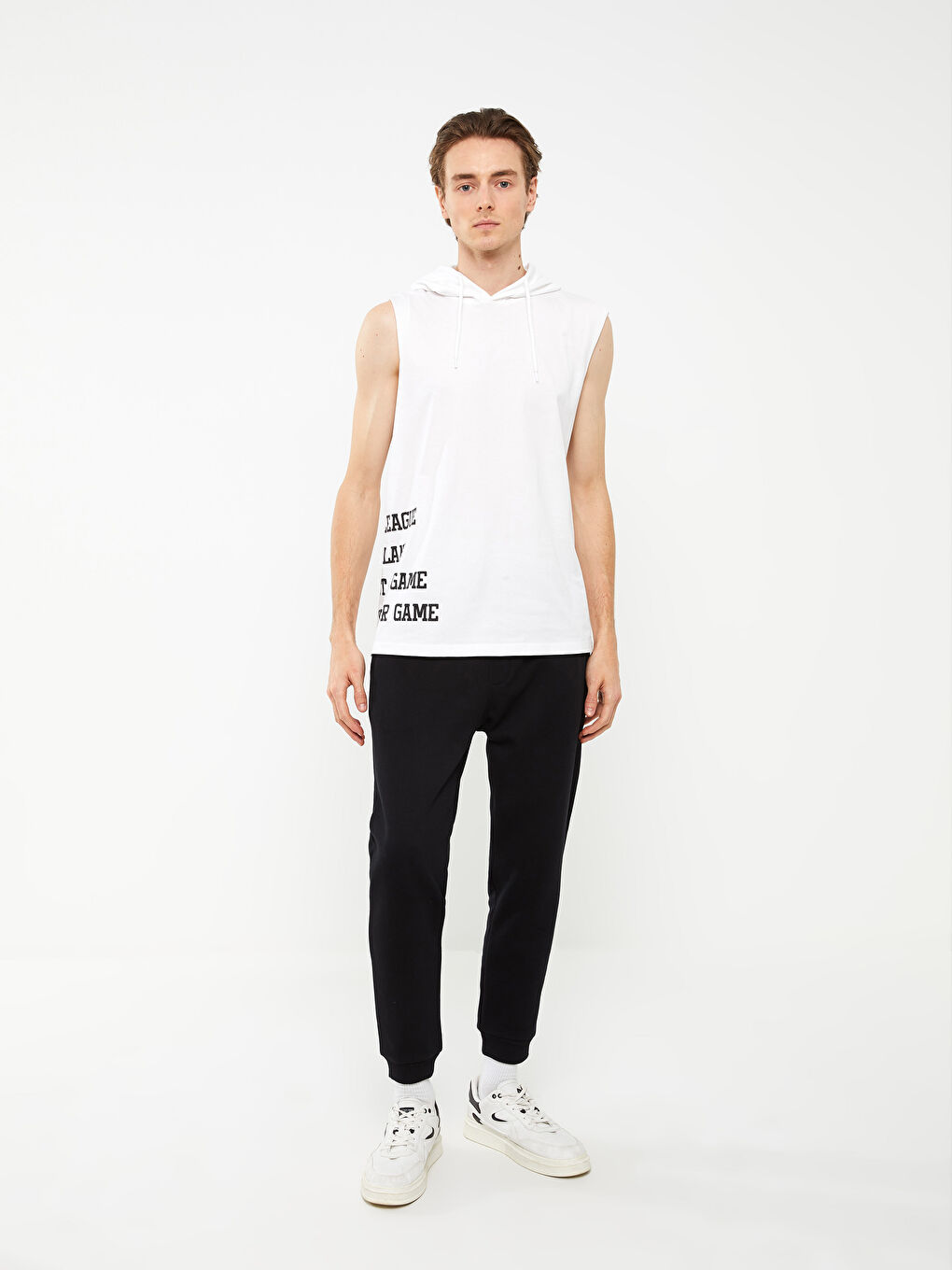 Hooded Printed Men's Sleeveless T-Shirt-2