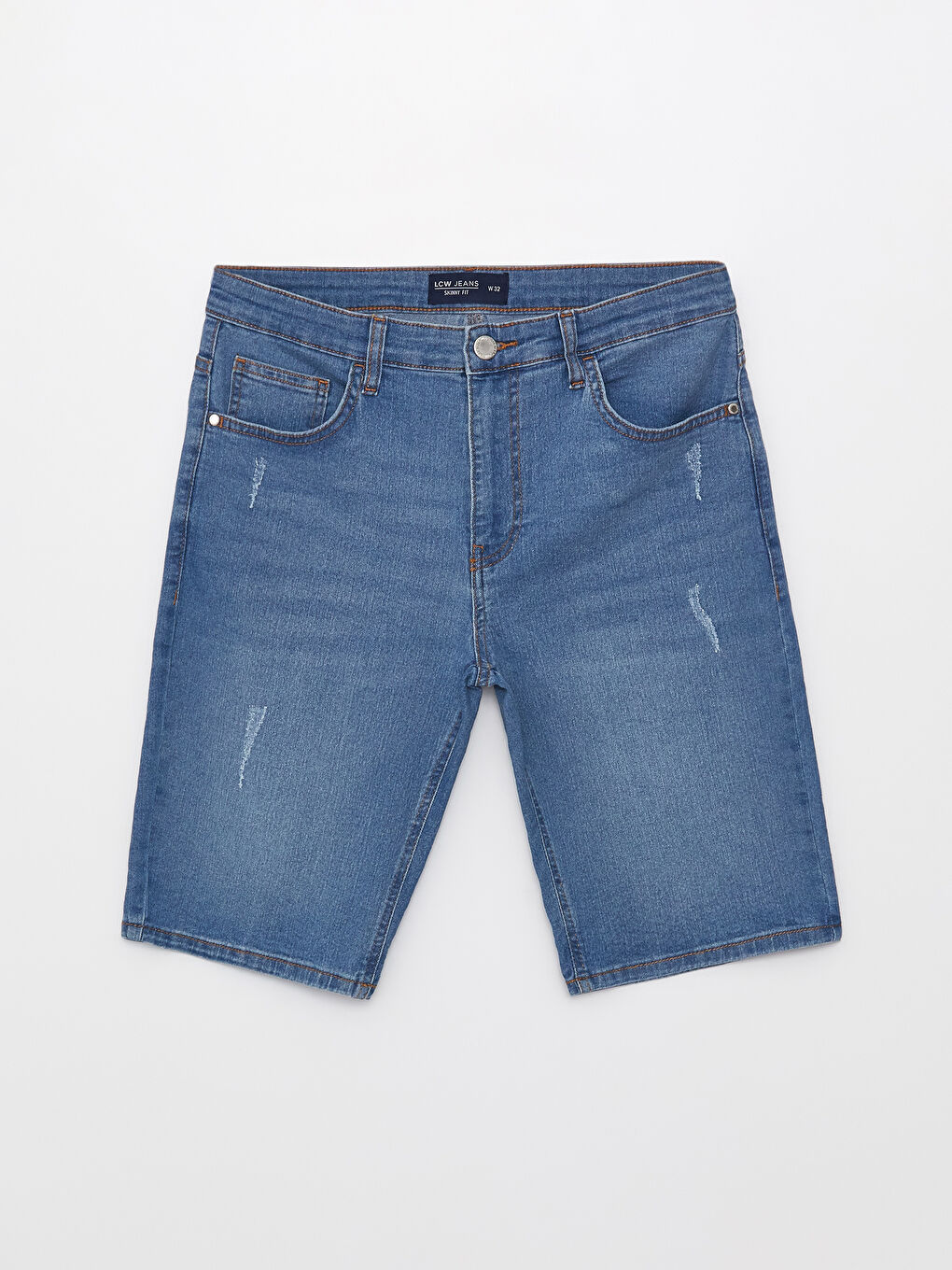 İndigo Ekstra Slim Fit Erkek Jean Şort-5