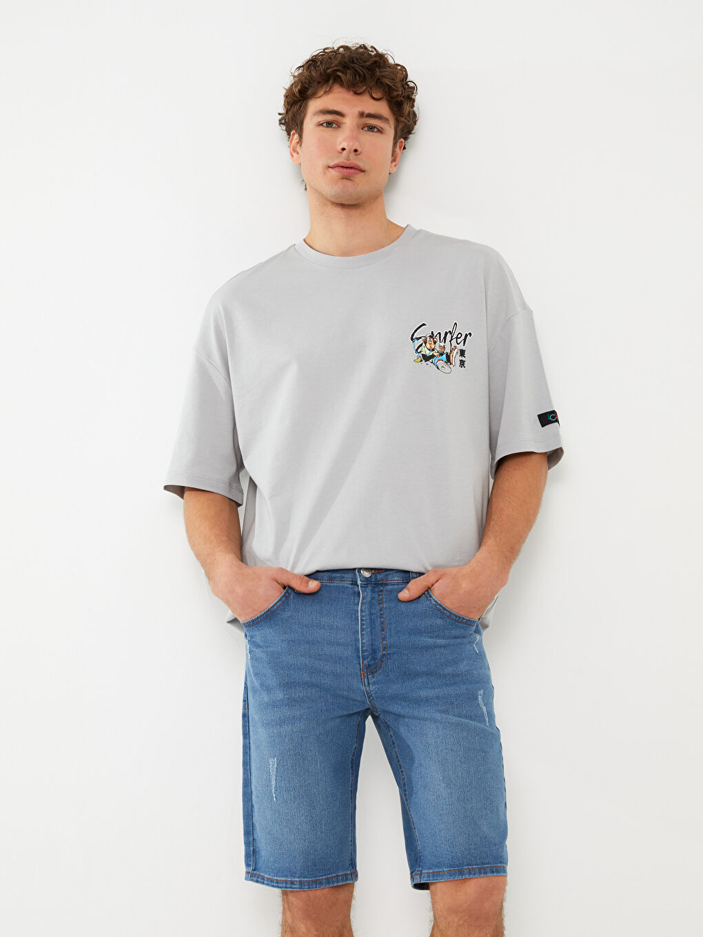 İndigo Ekstra Slim Fit Erkek Jean Şort-1