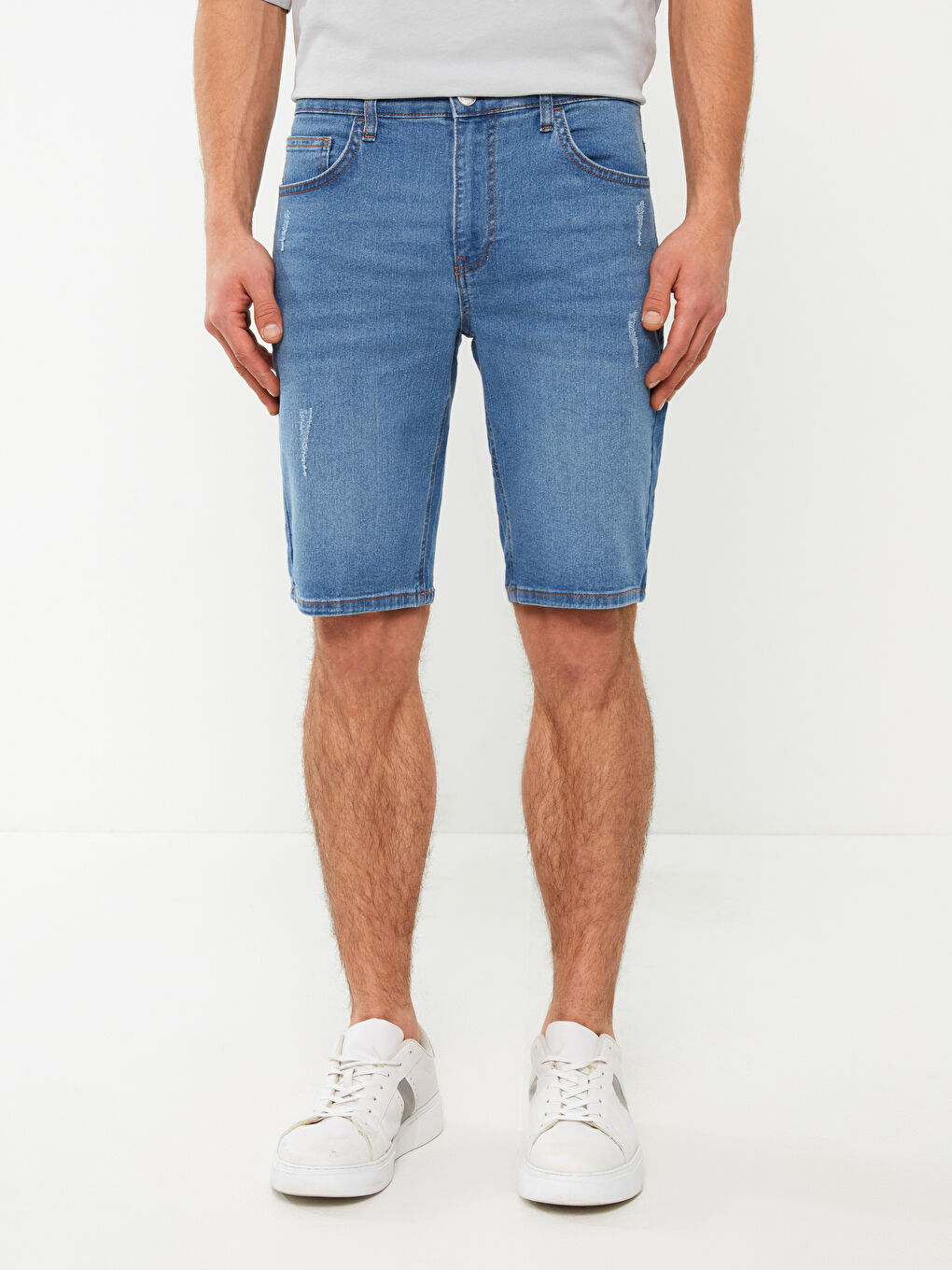 İndigo Ekstra Slim Fit Erkek Jean Şort-3