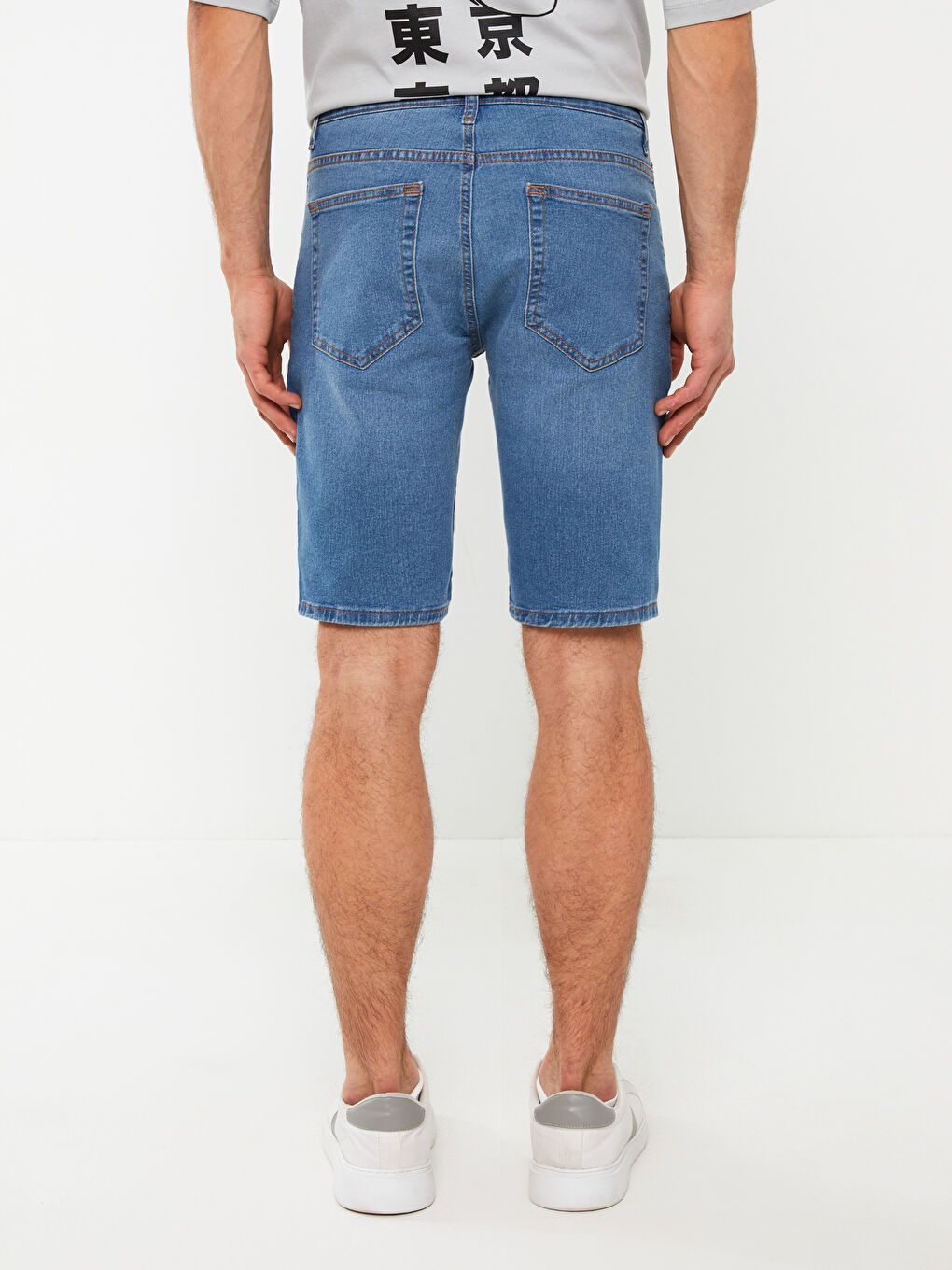 İndigo Ekstra Slim Fit Erkek Jean Şort-4
