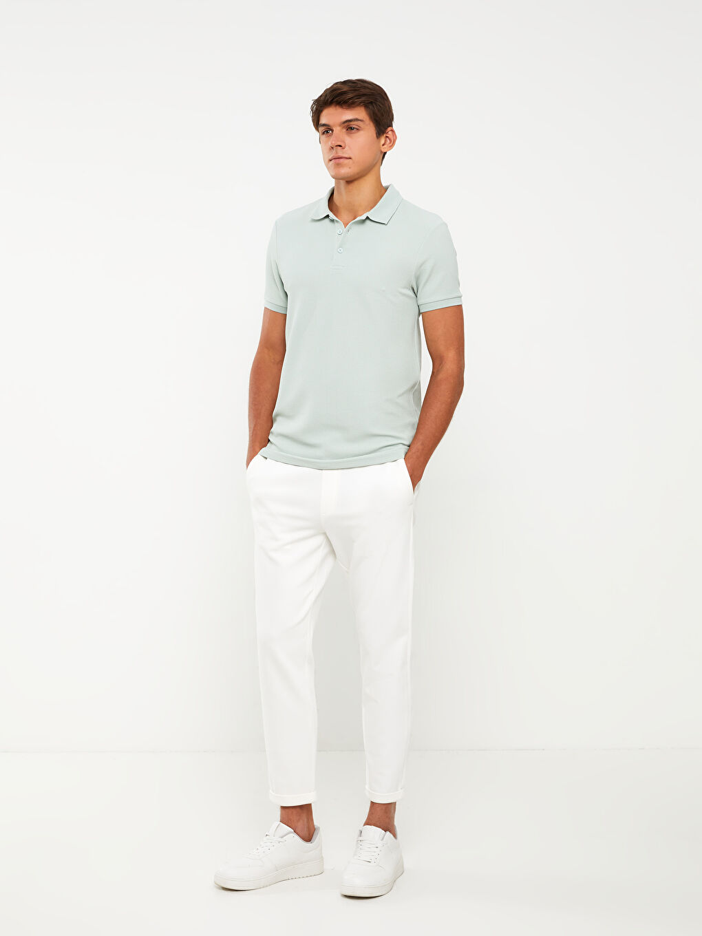 تيشيرت ياقة بولو كم قصير للرجال-2