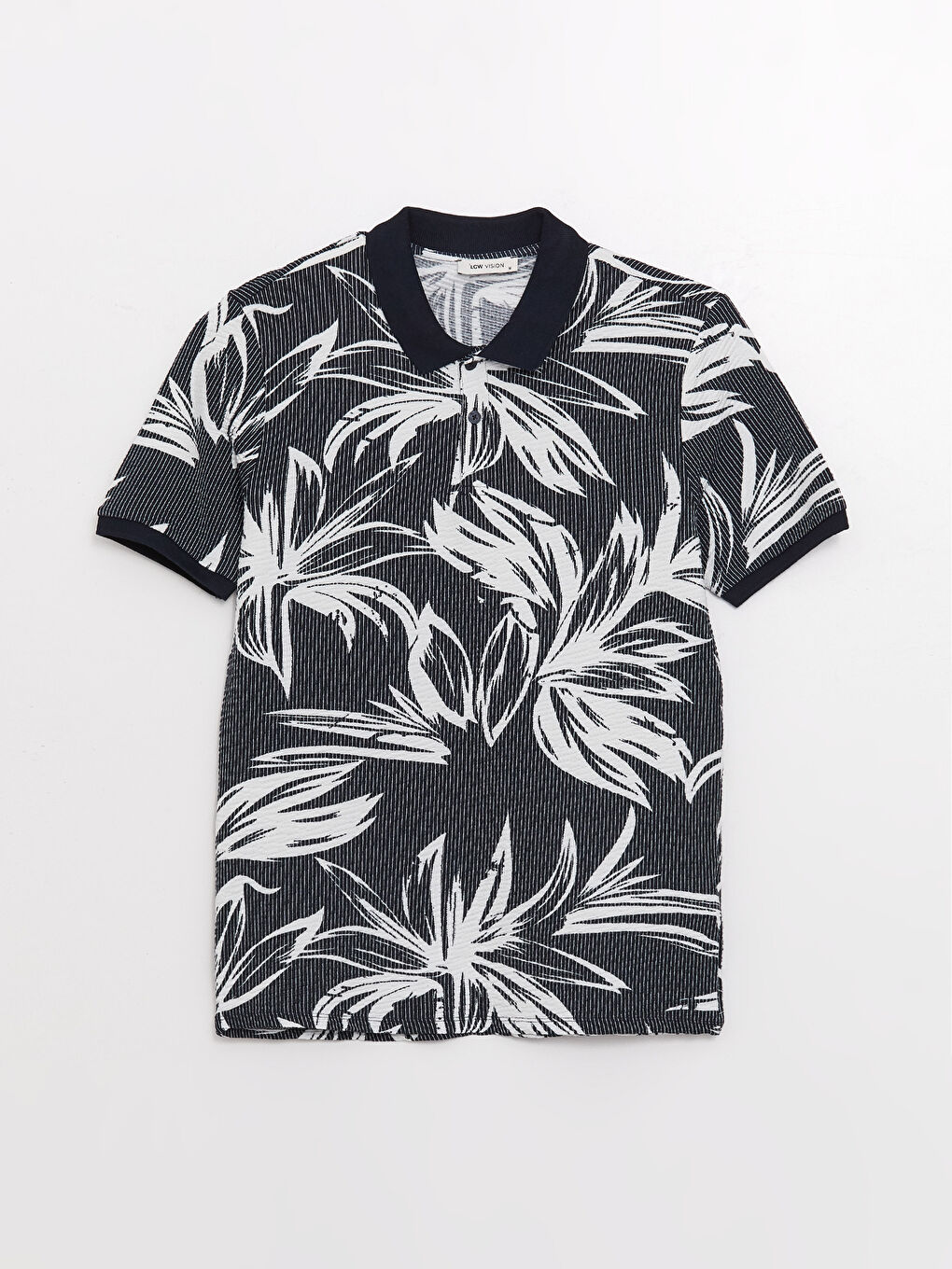 İndigo Polo Yaka Kısa Kollu Desenli Erkek Tişört-5