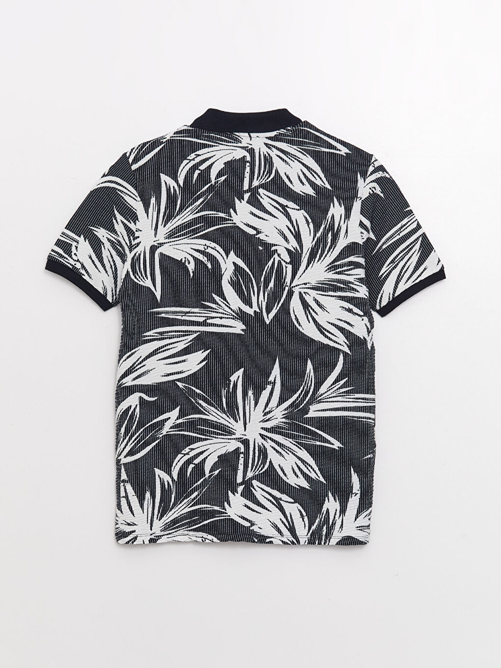 İndigo Polo Yaka Kısa Kollu Desenli Erkek Tişört-6