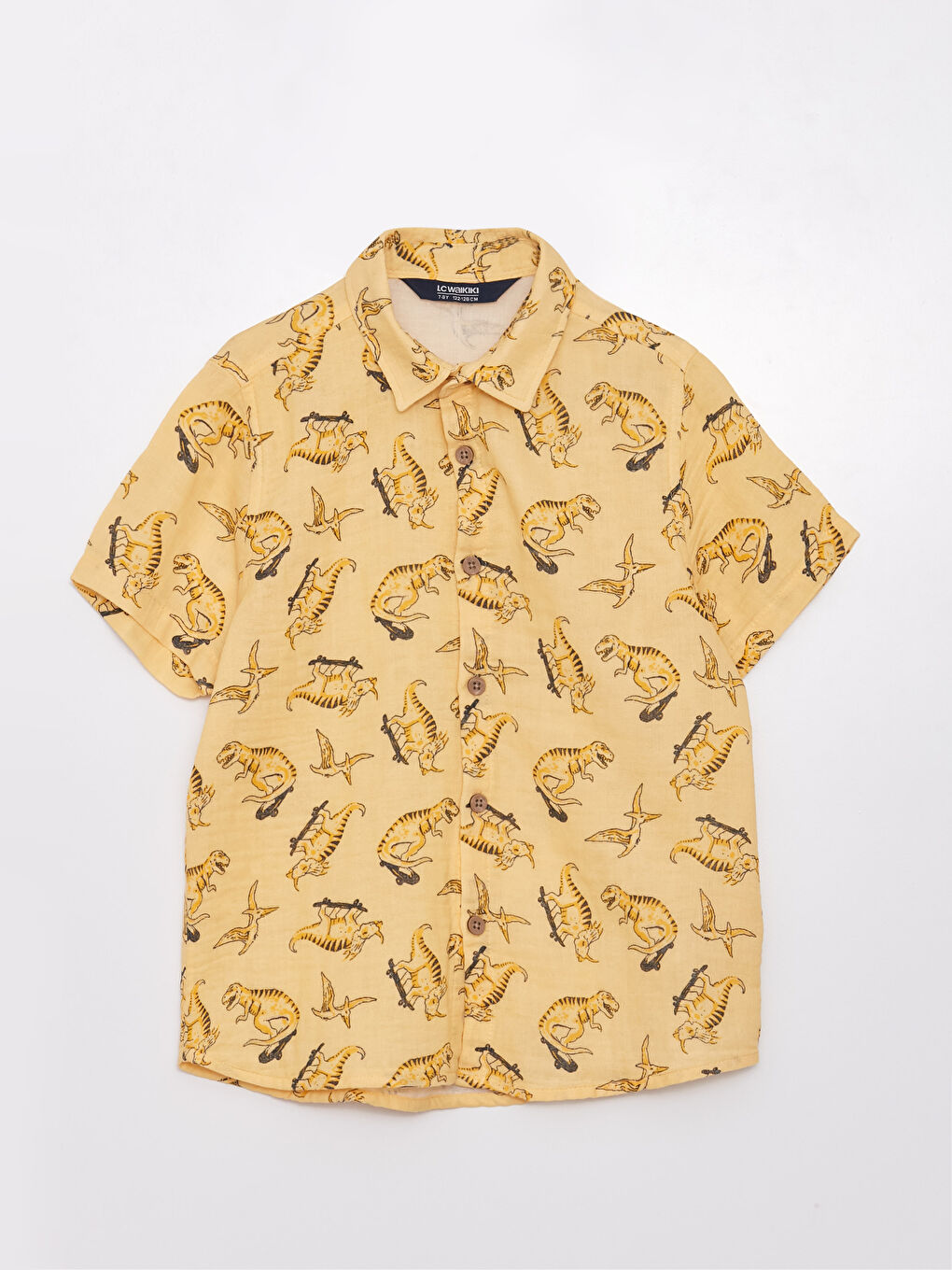 Patterned Short Sleeve Boys' Shirt -S37791Z4-LUG