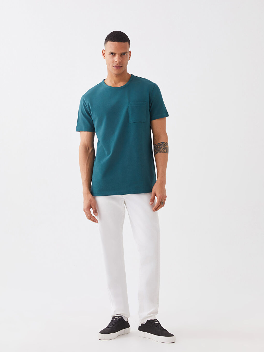 Crew Neck Short Sleeve Men's T-Shirt-2